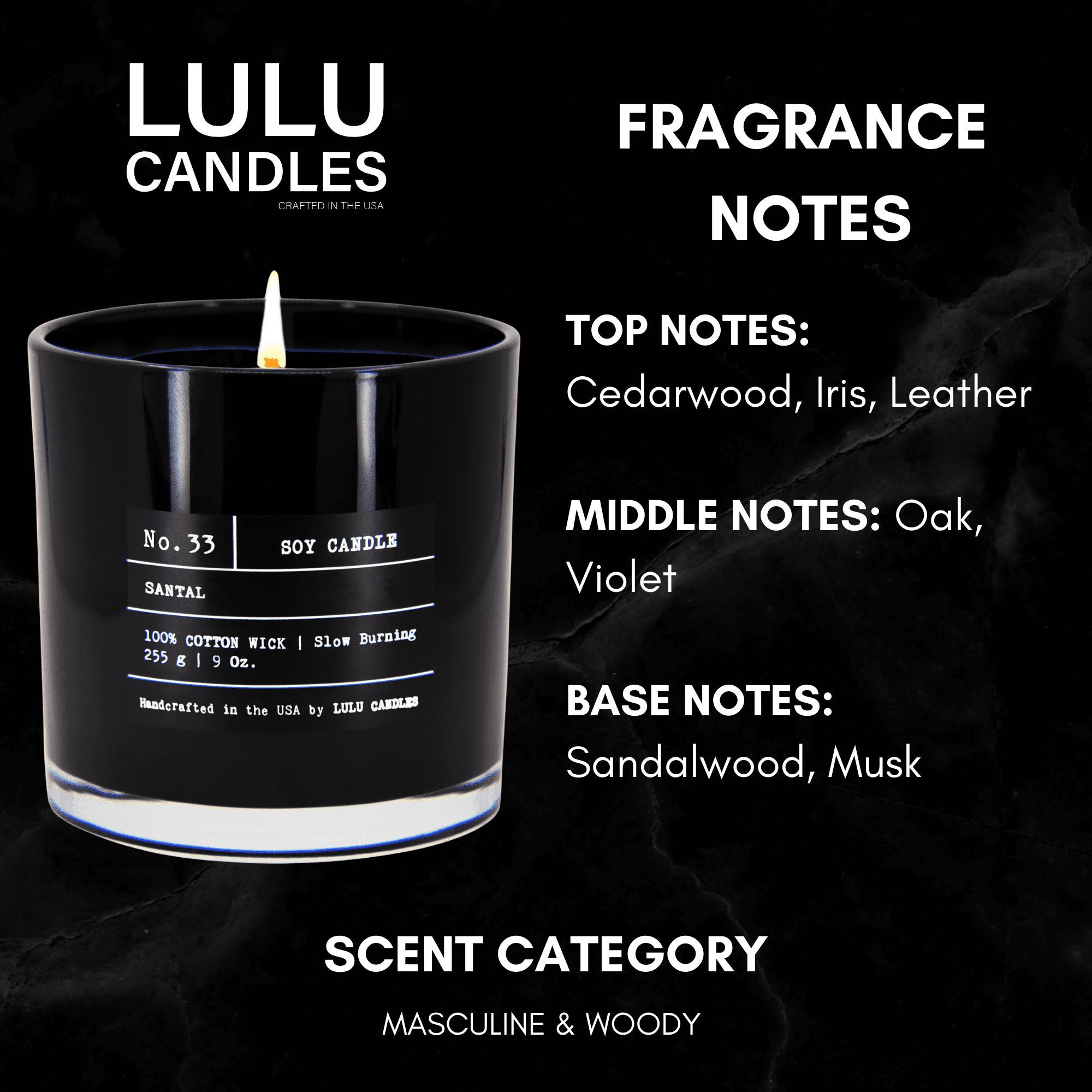 Lulu Candles | Jasmine, Oud & Sandalwood | Luxury Scented Soy Wax Blend | Hand Poured in the USA | Highly Scented Candles for Home Fragrance & Decor (9 oz.) - Image 12