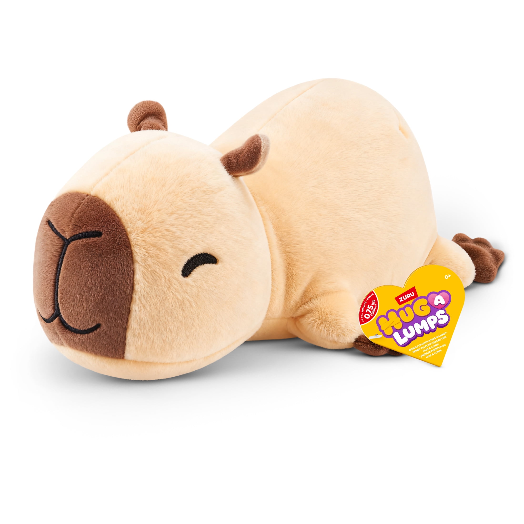 Hug a Lumps Small 1.65 lbs Connie the Capybara Weighted Plush, Soft Stuffed Animal Toy by ZURU