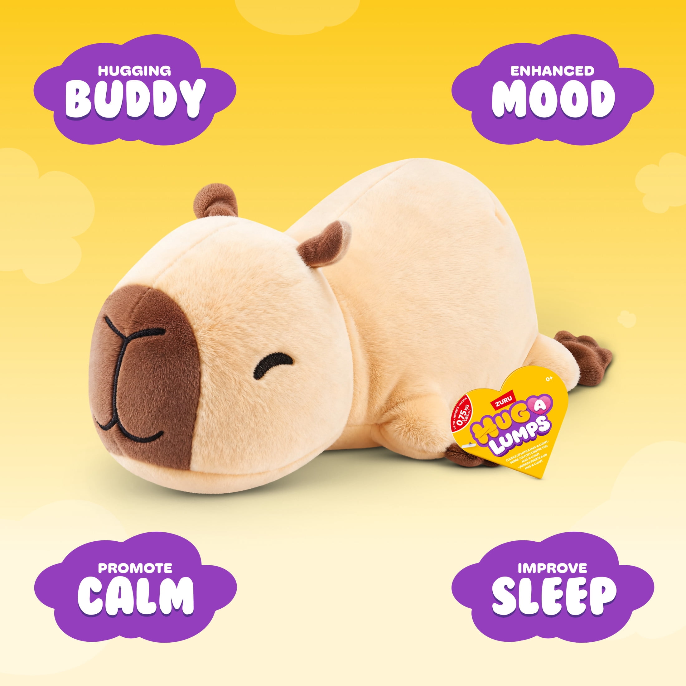 Hug a Lumps Small 1.65 lbs Connie the Capybara Weighted Plush, Soft Stuffed Animal Toy by ZURU - Image 2