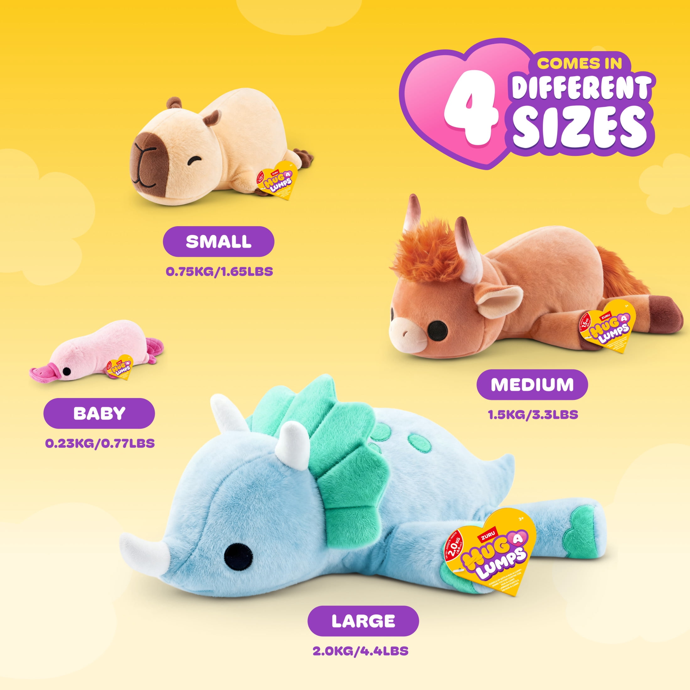 Hug a Lumps Small 1.65 lbs Connie the Capybara Weighted Plush, Soft Stuffed Animal Toy by ZURU - Image 6