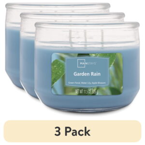 (3 pack) Mainstays Garden Rain 3 Wick Candle, 11.5 oz
