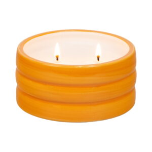 Mainstays 1-Wick Ceramic Waffle Scented Jar Candle, Maple Pumpkin Latte, 12 oz.