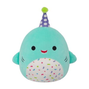 Squishmallows Original 10 inch Sharon the Teal Shark With Party Hat Confetti Belly - Child's Ultra Soft Plush Toy