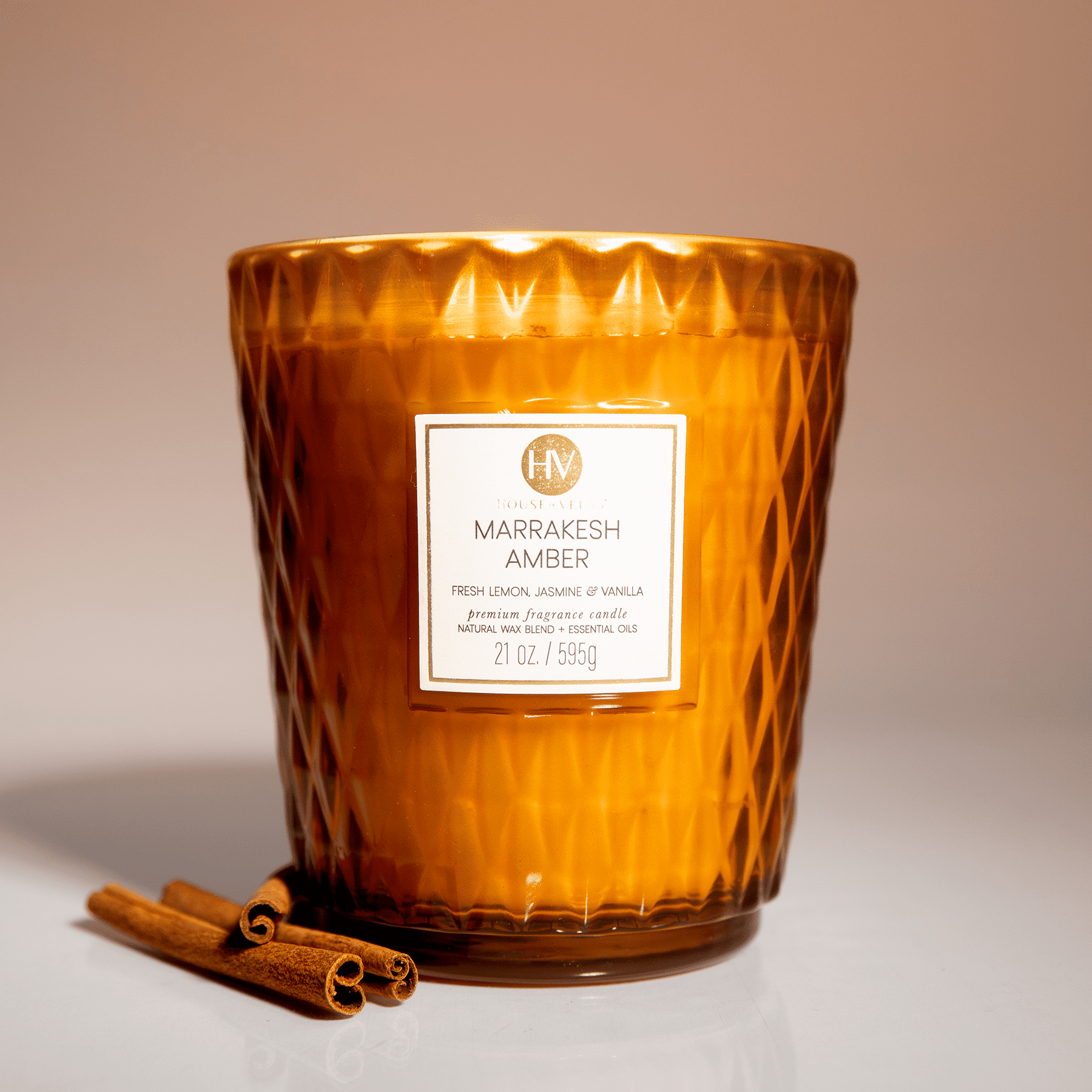 House of Velas Diamante Candle Collection, 21 oz, 3 Cotton Wicks, Sandalwood Suede, Large Glass Jar - Image 6