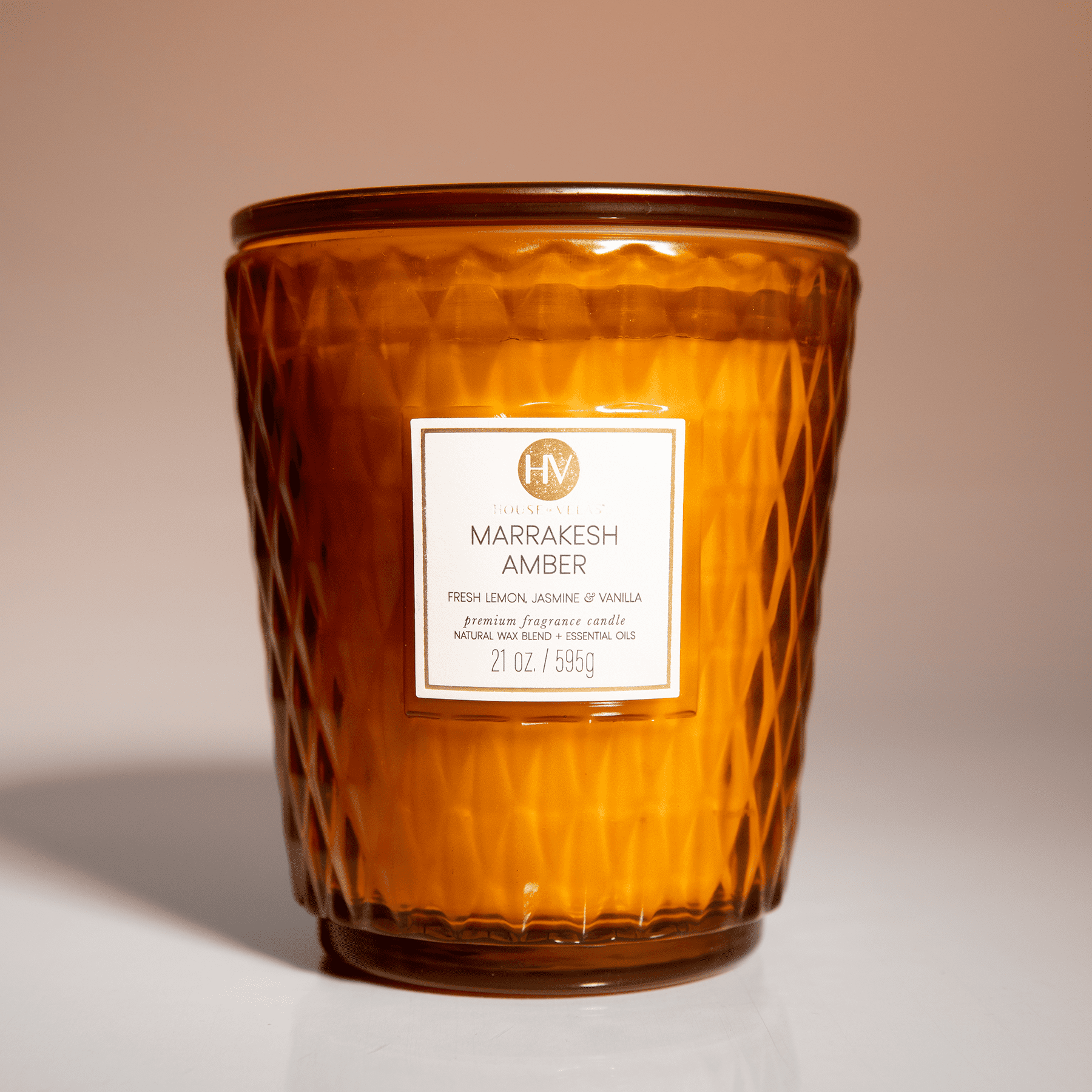 House of Velas Diamante Candle Collection, 21 oz, 3 Cotton Wicks, Sandalwood Suede, Large Glass Jar - Image 7