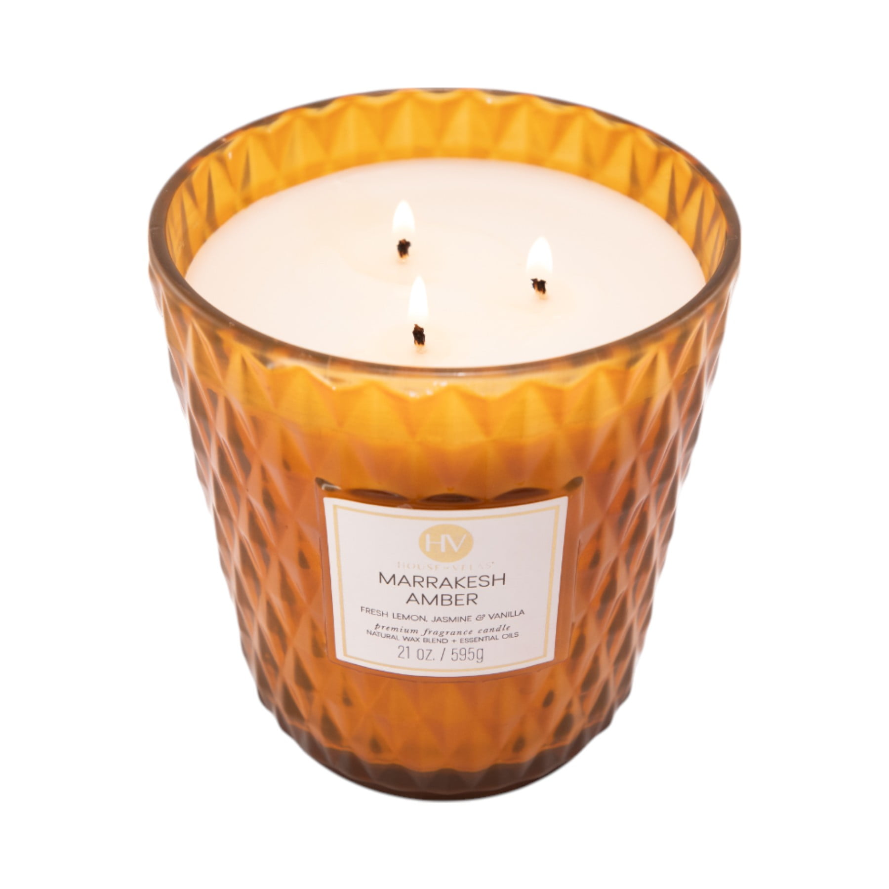 House of Velas Diamante Candle Collection, 21 oz, 3 Cotton Wicks, Sandalwood Suede, Large Glass Jar - Image 8