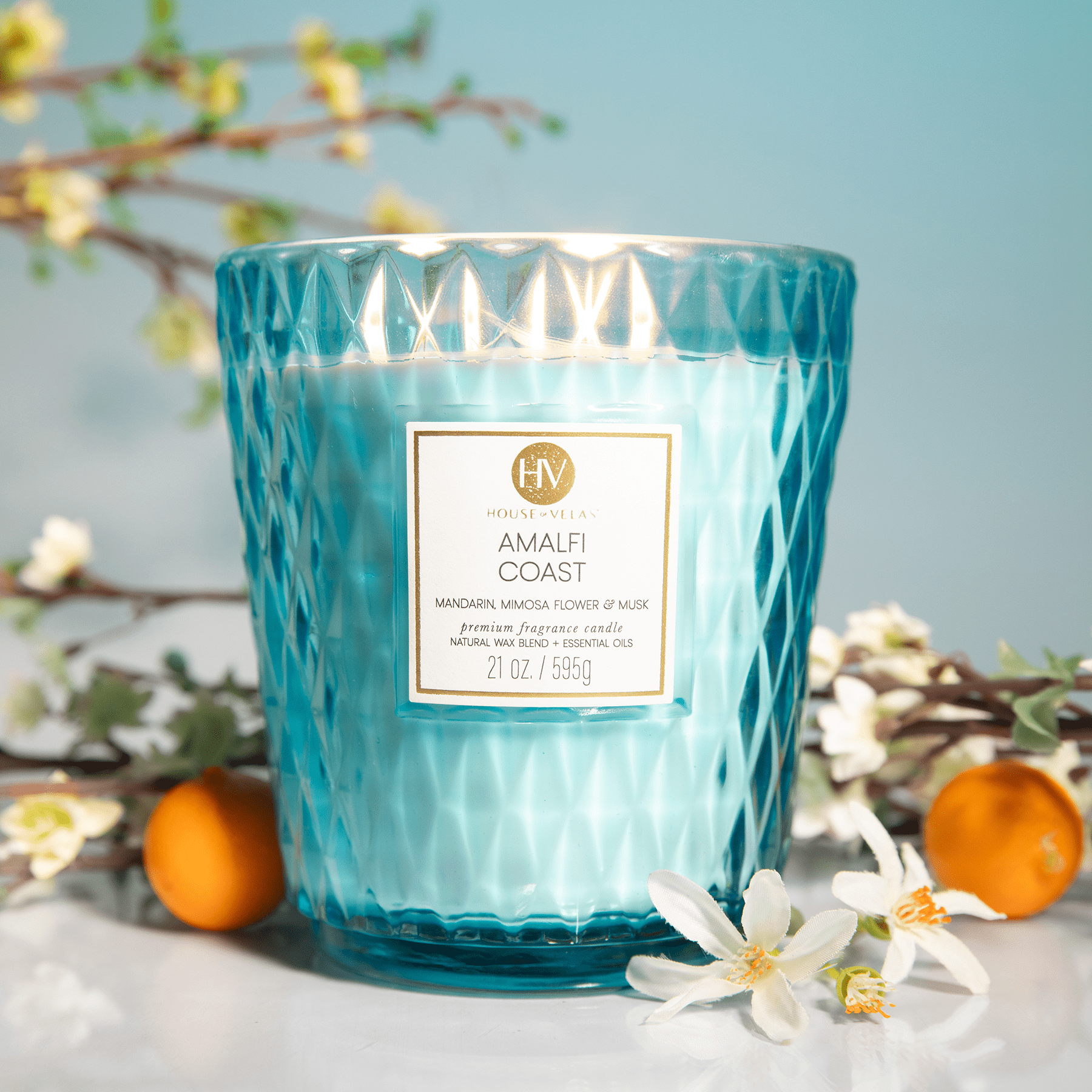 House of Velas Diamante Candle Collection, 21 oz, 3 Cotton Wicks, Sandalwood Suede, Large Glass Jar - Image 14