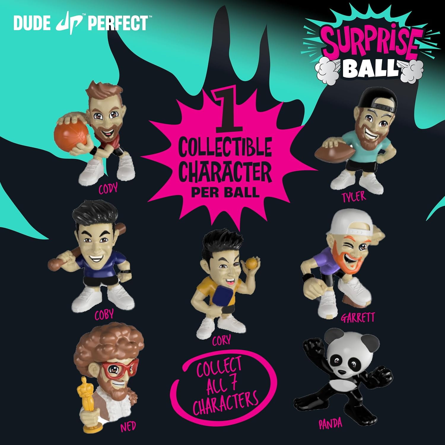 Dude Perfect Surprise Ball for Kids with 5 Toys + Sticker Pack, Unwrap Hidden Prizes and a Mystery Character, Collect All 7 Characters, Game for All Ages - Image 5