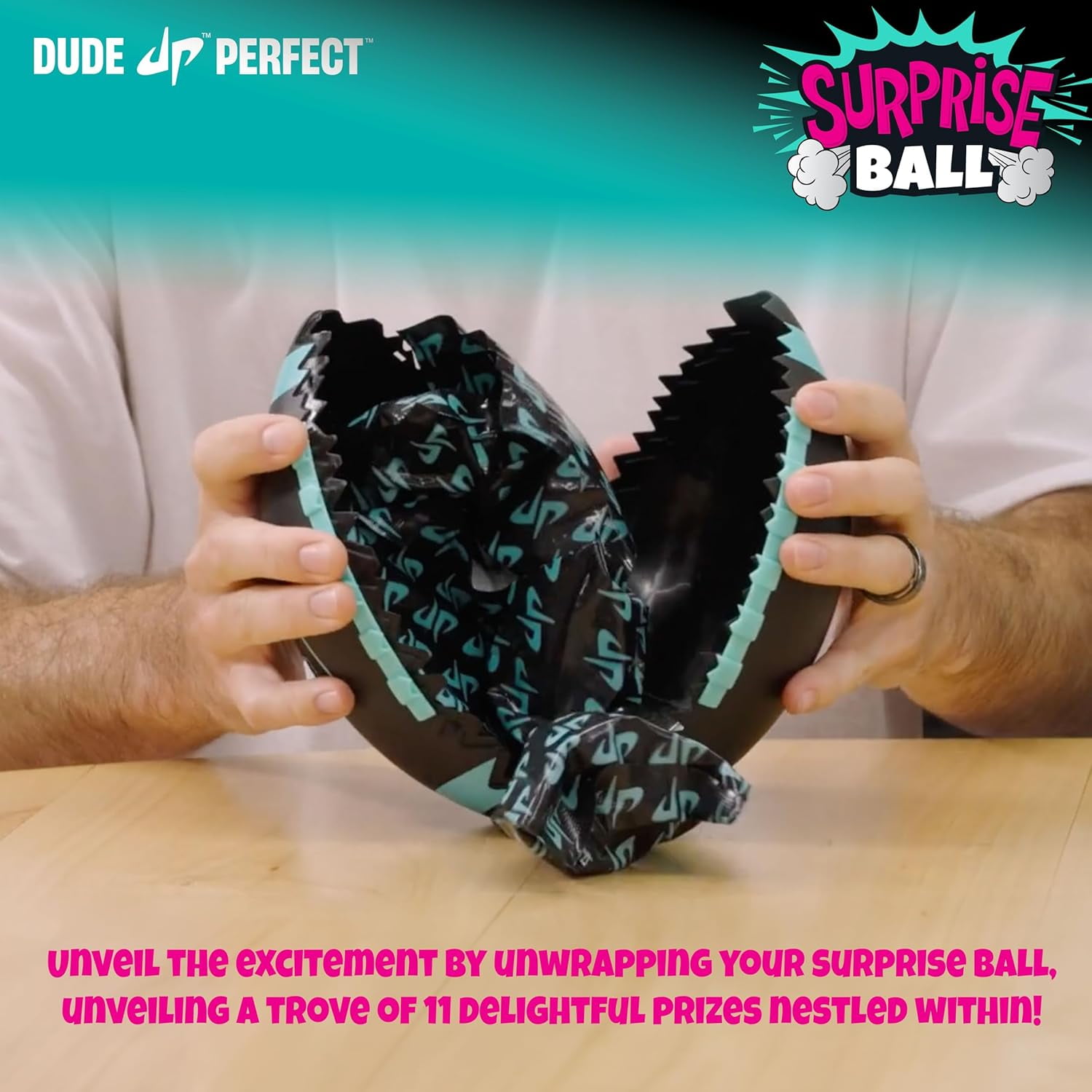 Dude Perfect Surprise Ball for Kids with 5 Toys + Sticker Pack, Unwrap Hidden Prizes and a Mystery Character, Collect All 7 Characters, Game for All Ages - Image 6
