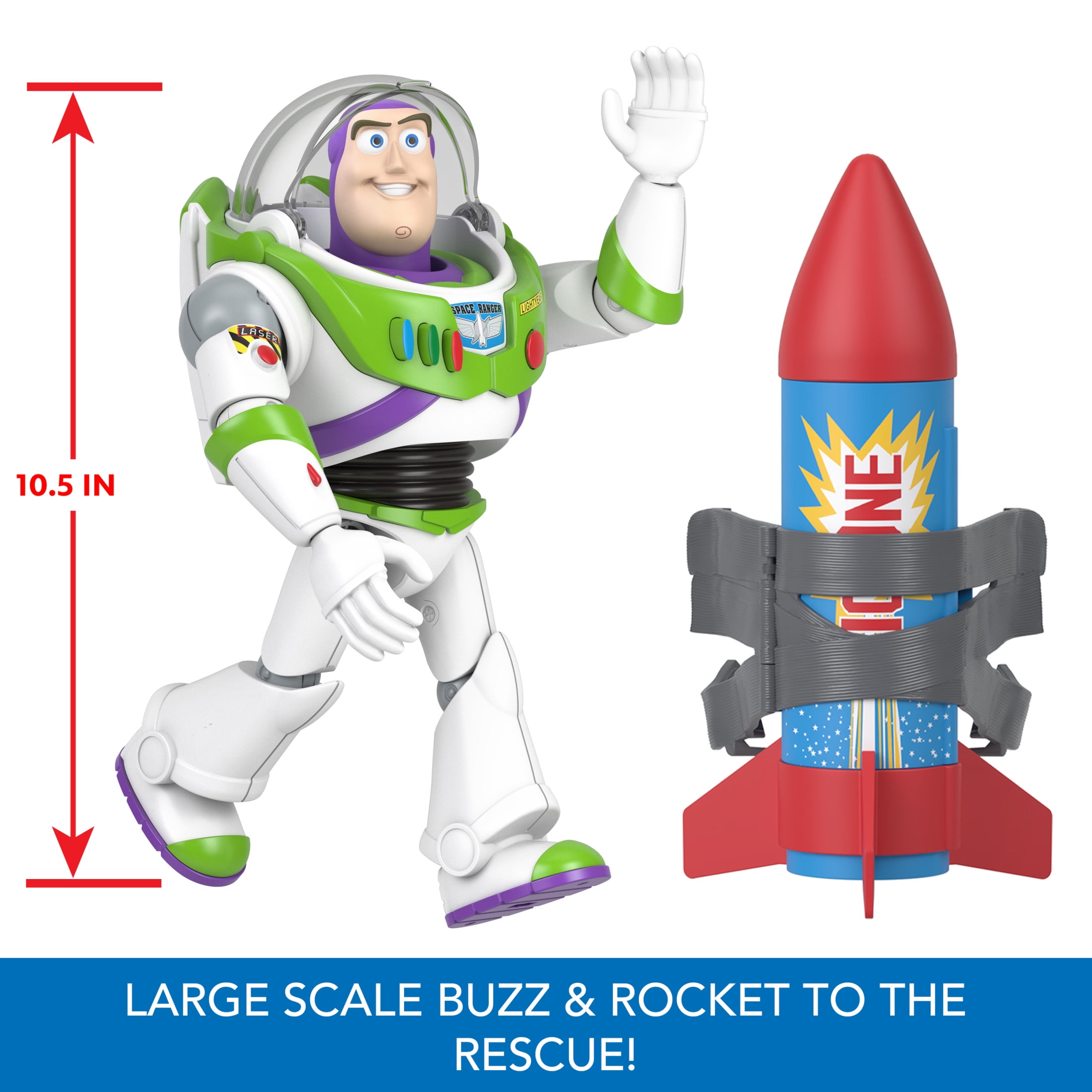Disney and PixarToy Story Buzz Lightyear 10-inch Action Figure Toy with Rocket & Sounds - Image 3