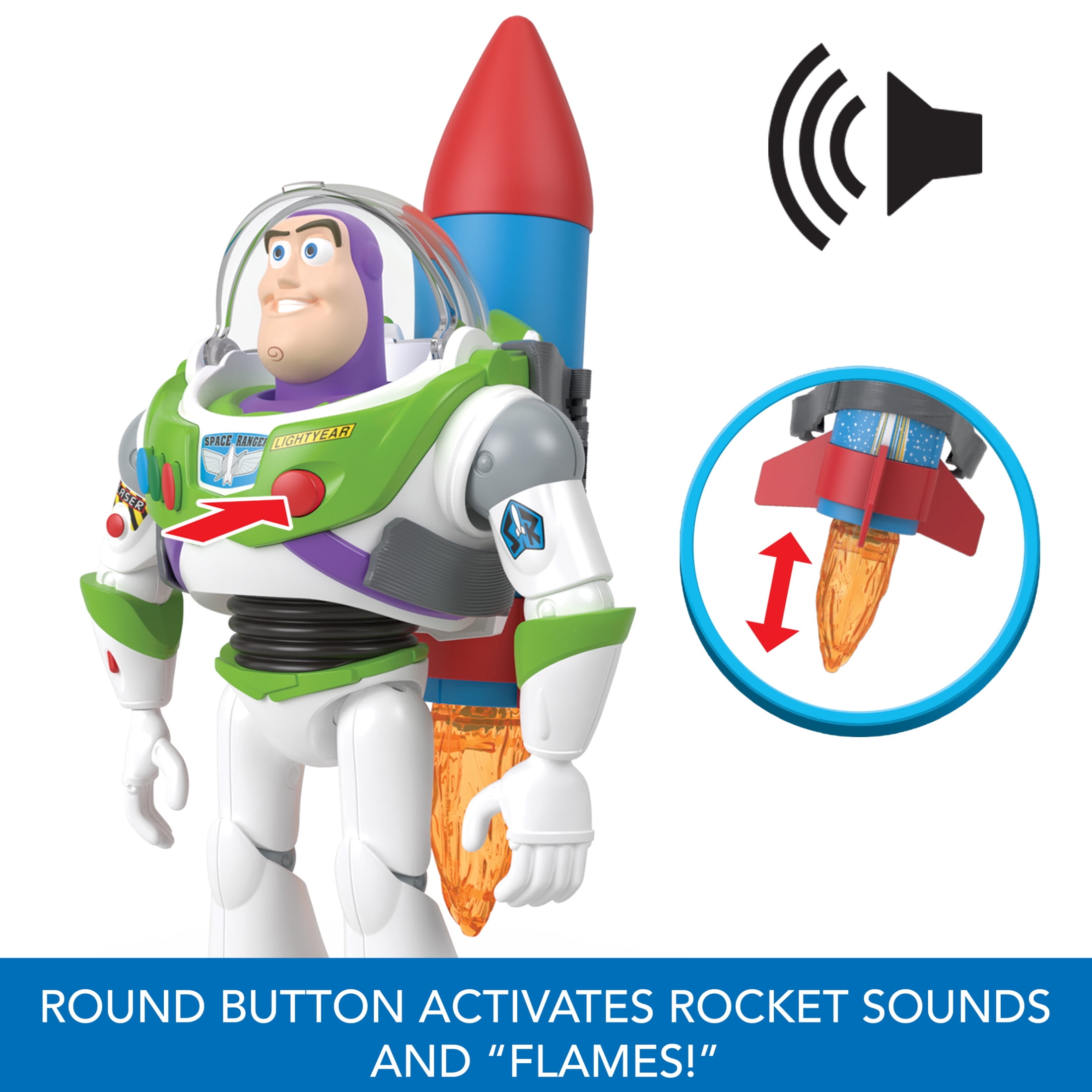 Disney and PixarToy Story Buzz Lightyear 10-inch Action Figure Toy with Rocket & Sounds - Image 5