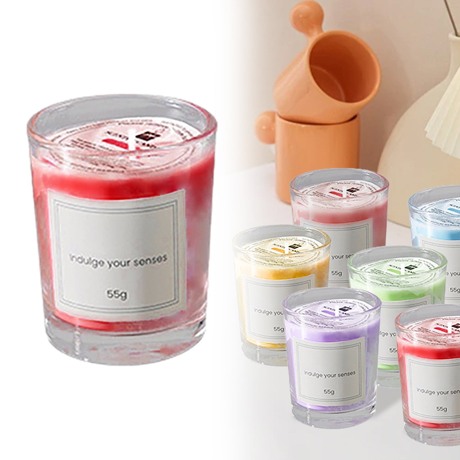 Ikeay Scented Candle in Glass Jar, Decorative Aromatic Candle for Home Desktop, Wedding Party Scene Layout - Image 2