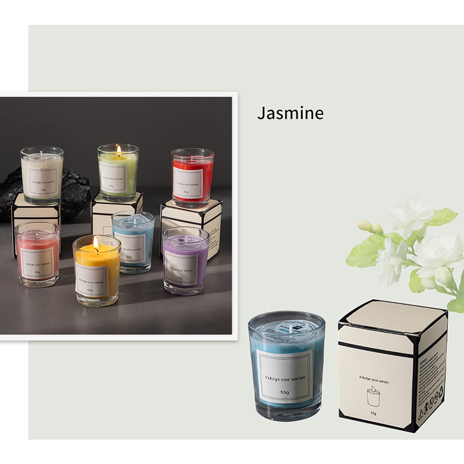 Ikeay Scented Candle in Glass Jar, Decorative Aromatic Candle for Home Desktop, Wedding Party Scene Layout - Image 4