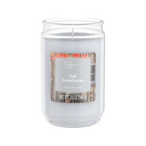 Mainstays Fall Farmhouse Single-Wick Glass Jar Candle, 20oz.