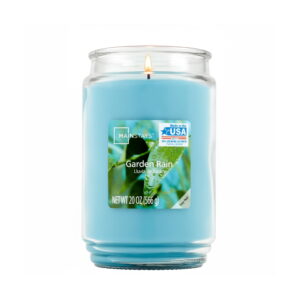 Mainstays Single-Wick Scented Glass Jar Candle, Garden Rain, 20oz.