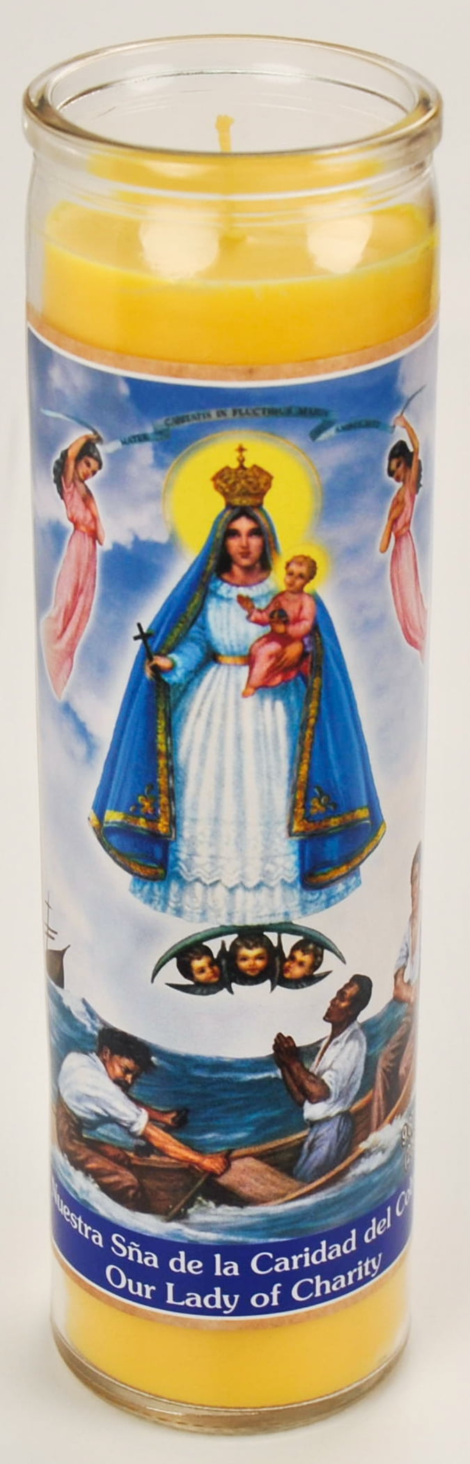 Prayer Candle Caridad Del Cobre Yellow Wax, 8 Inch - Image 3
