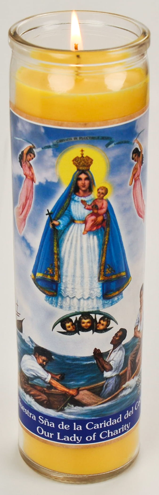 Prayer Candle Caridad Del Cobre Yellow Wax, 8 Inch - Image 4