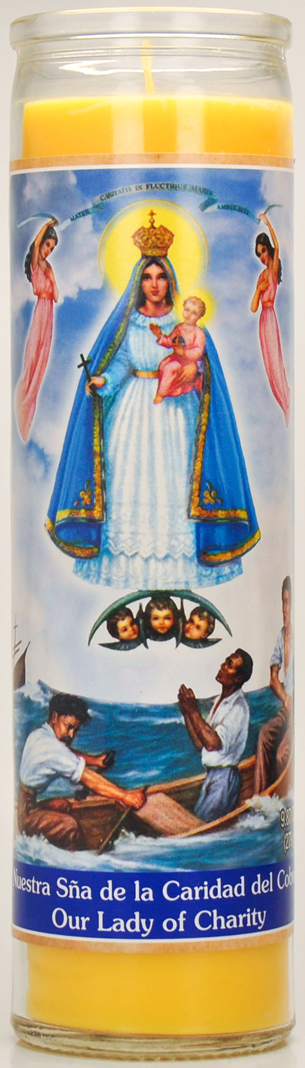 Prayer Candle Caridad Del Cobre Yellow Wax, 8 Inch - Image 7