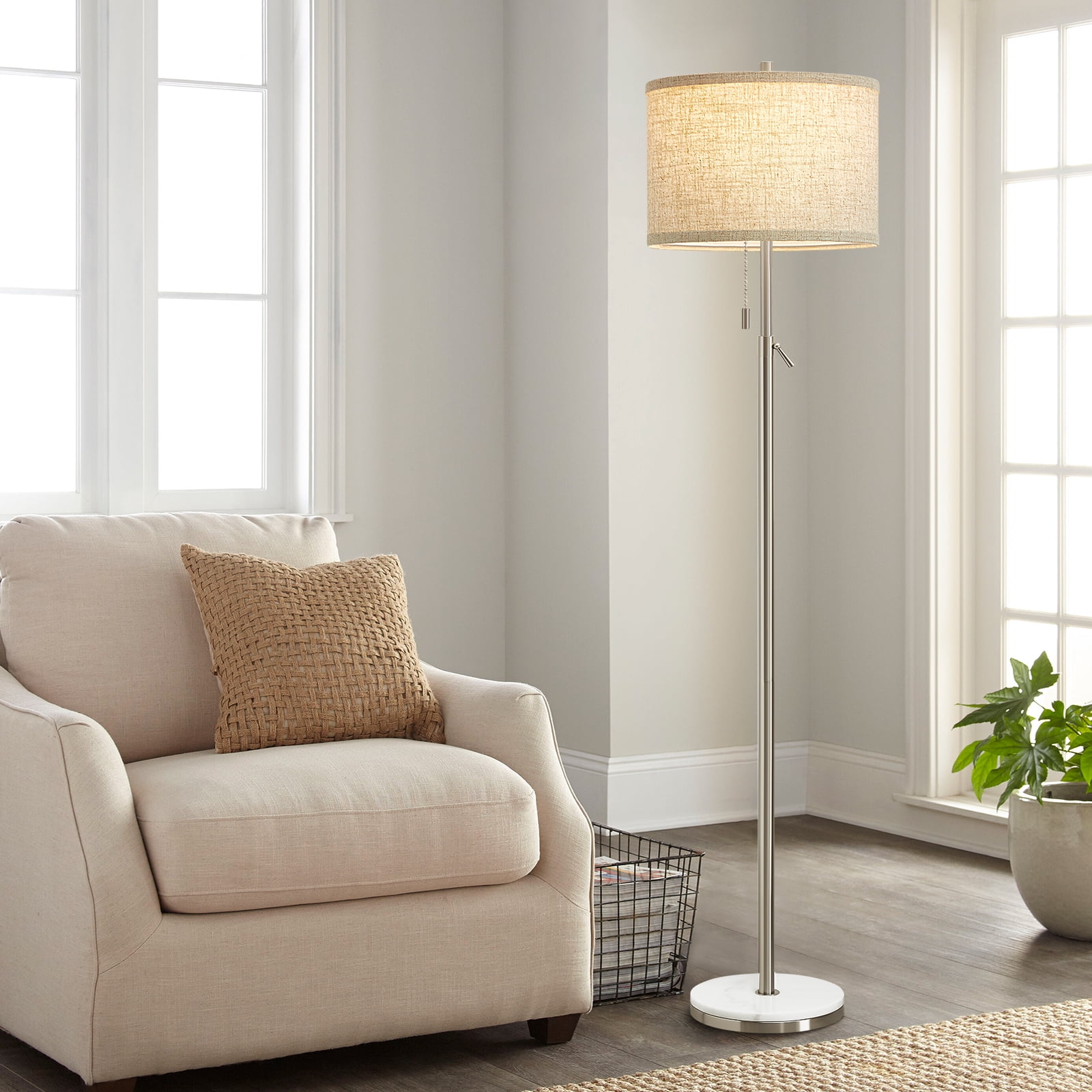 NATYSWAN Modern Floor Lamp for Living Room, Adjustable Height Standing Lamp with Marble Base Tall Lamp with Pull Chain Switch Floor Lamps for Living Room, Bedroom & Office Bulbs Not Included (Gold) - Image 47