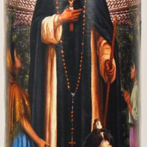 Prayer Candle St Martin De Porres Purple Wax, 8 Inch