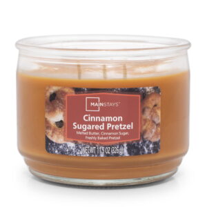Mainstays Cinnamon Sugared Pretzel Scented 3 Wick Candle, 11.5 oz.