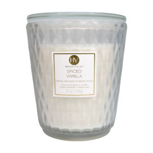 House of Velas Diamante Candle Collection, 21 oz, 3 Cotton Wicks, Spiced Vanilla, Large Glass Jar