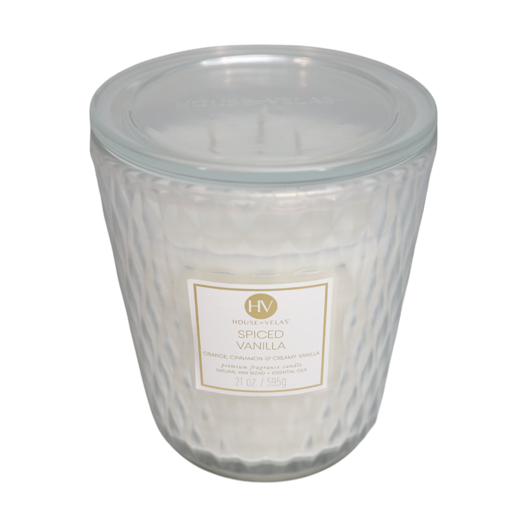 House of Velas Diamante Candle Collection, 21 oz, 3 Cotton Wicks, Spiced Vanilla, Large Glass Jar - Image 3