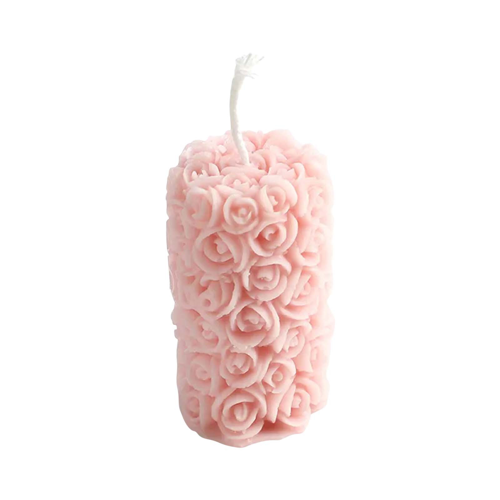 Rose Pillar Aroma Candle | Sculpted Scented Candle | Vegetable Wax | Floral Design | Random Scents | Cozy & Relaxing | Birthday Gift | 1-Pack - Image 2
