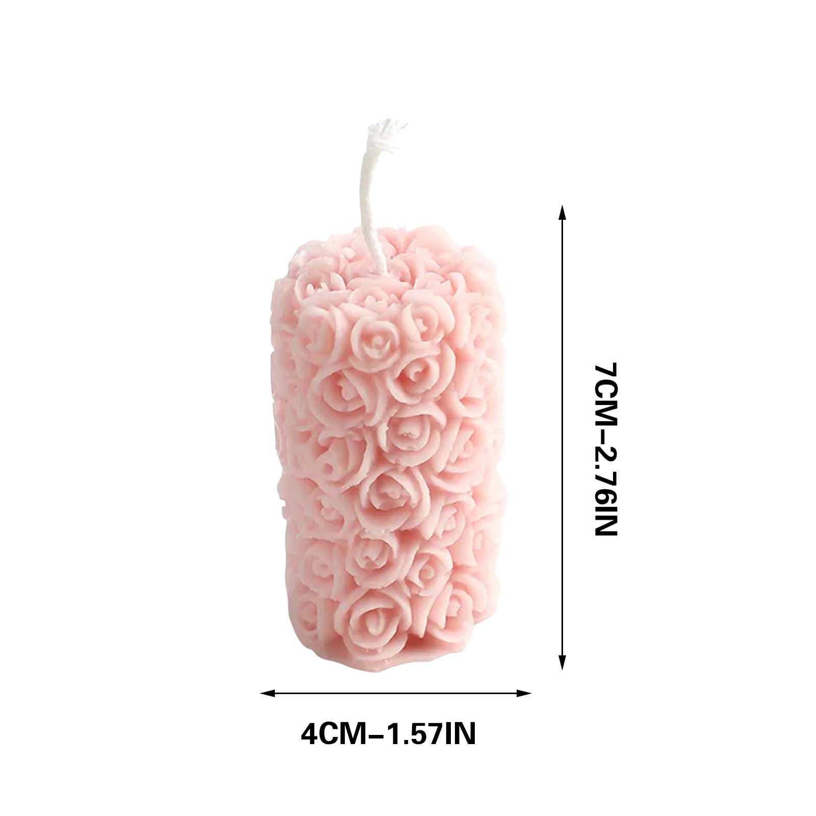 Rose Pillar Aroma Candle | Sculpted Scented Candle | Vegetable Wax | Floral Design | Random Scents | Cozy & Relaxing | Birthday Gift | 1-Pack - Image 3