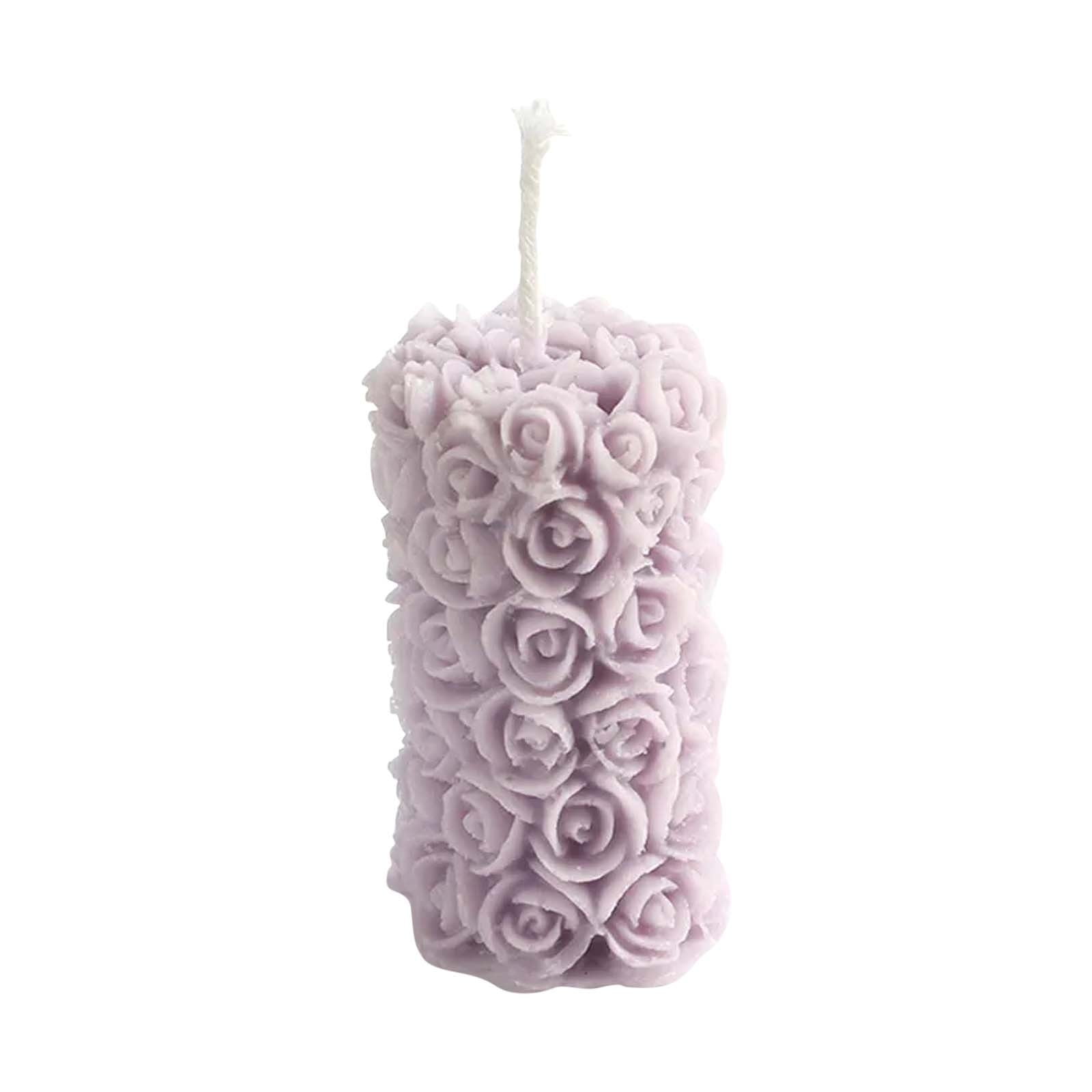 Rose Pillar Aroma Candle | Sculpted Scented Candle | Vegetable Wax | Floral Design | Random Scents | Cozy & Relaxing | Birthday Gift | 1-Pack - Image 6