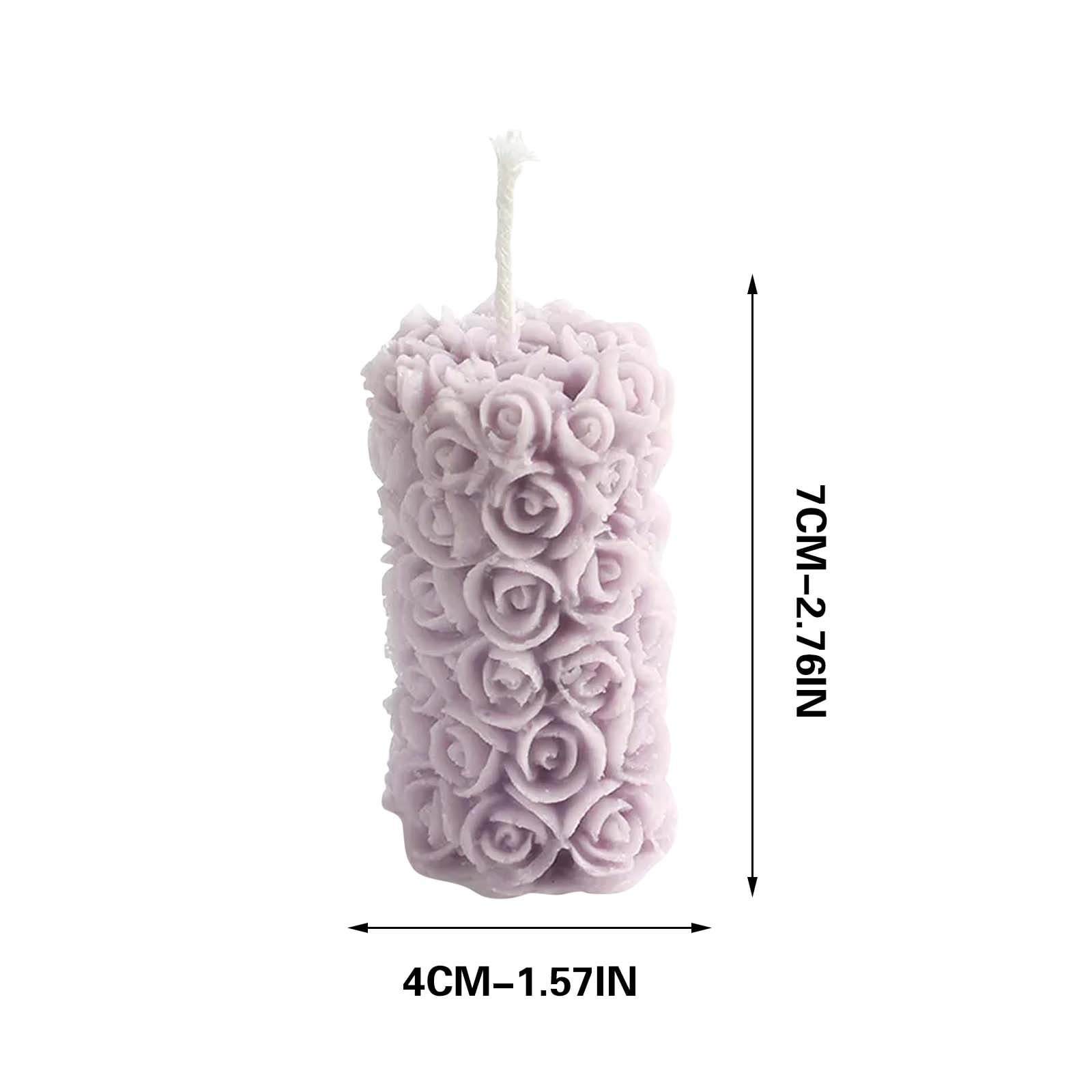 Rose Pillar Aroma Candle | Sculpted Scented Candle | Vegetable Wax | Floral Design | Random Scents | Cozy & Relaxing | Birthday Gift | 1-Pack - Image 7