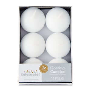 Floating Candles, Unscented, White, 12 Count, by Way To Celebrate