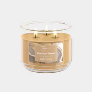 Mainstays 3-Wick Scented Glass Jar Candle, Hazelnut Cream, 11.5oz.