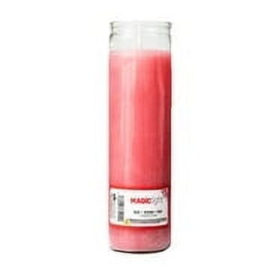 MagicLight Religious Candles 16 oz - Clear Glass Jar, Unscented Pink Wax