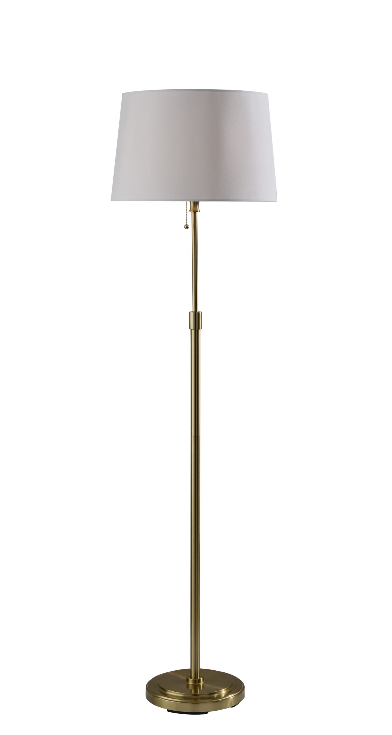 Mainstays Floor Lamp 59.5" Gold Stick Floor Lamp with White Fabric Shade