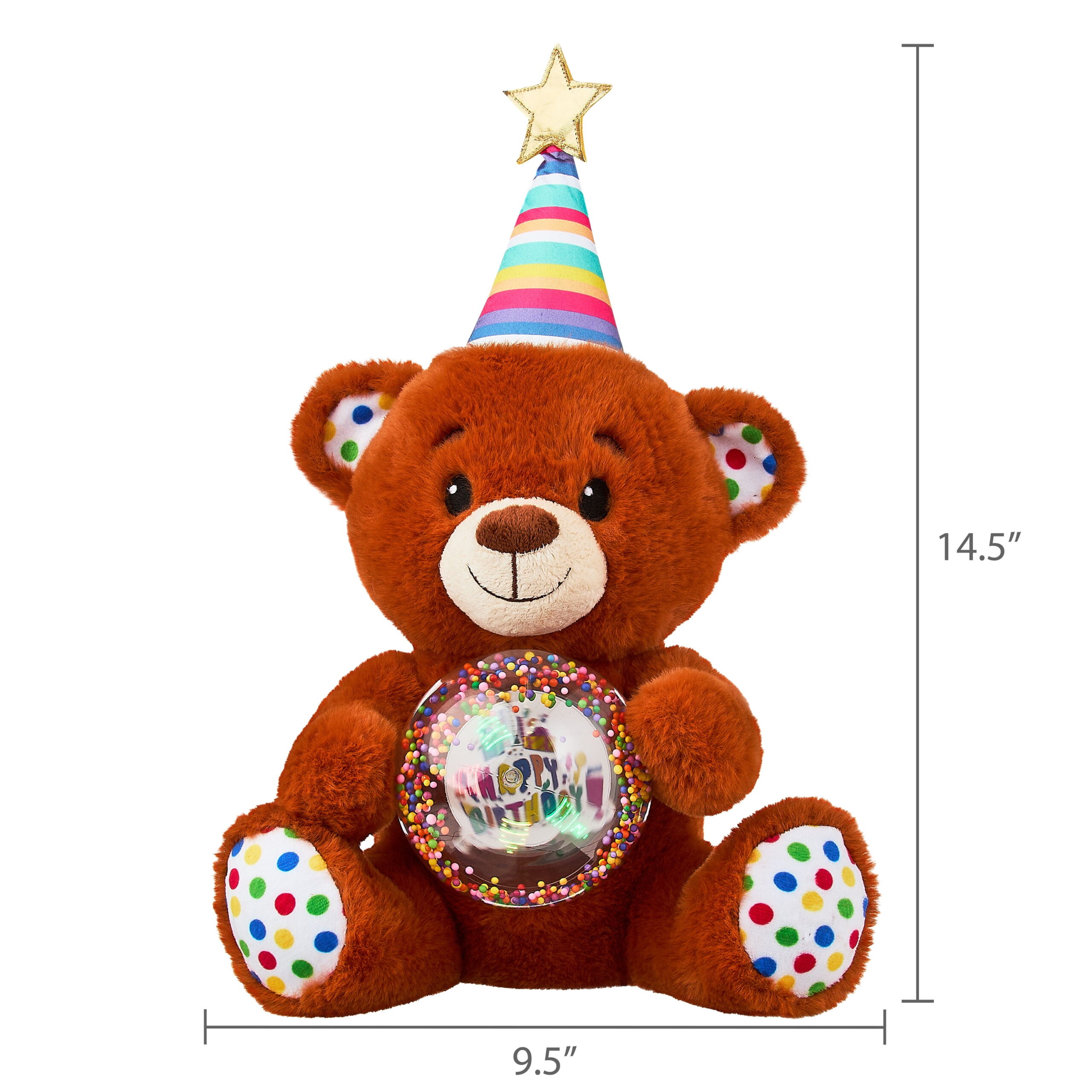 Light-Up Singing Bear Plush Toy, Tan, 9", by Way To Celebrate - Image 5