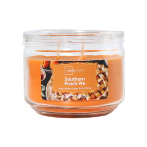 Mainstays Southern Peach Pie Scented 3-Wick Glass Jar Candle, 11.5 oz