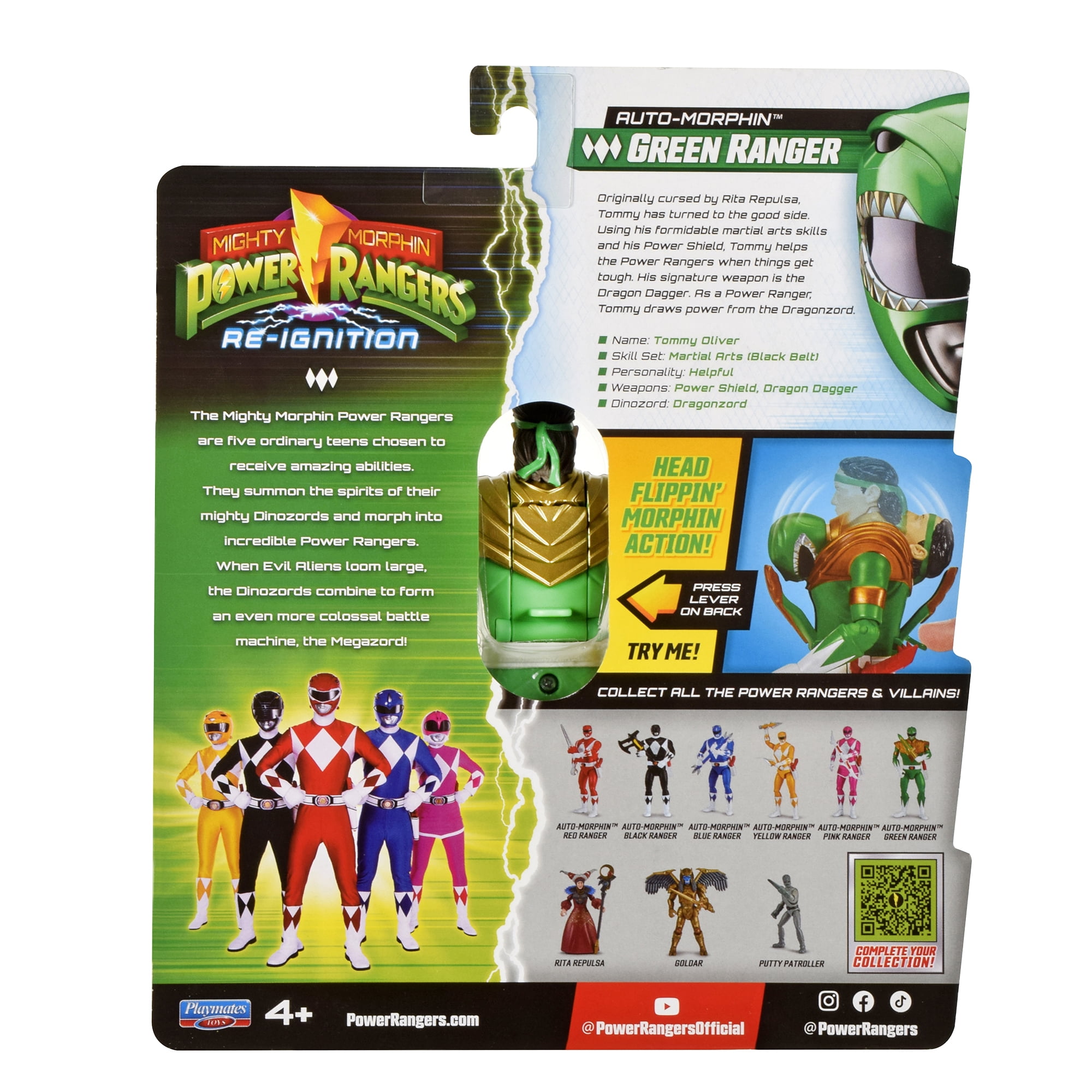Mighty Morphin Power Rangers: Re-Ignition - Auto-Morphin Green Ranger Action Figure for kids 4+ by Playmates Toys - Image 9