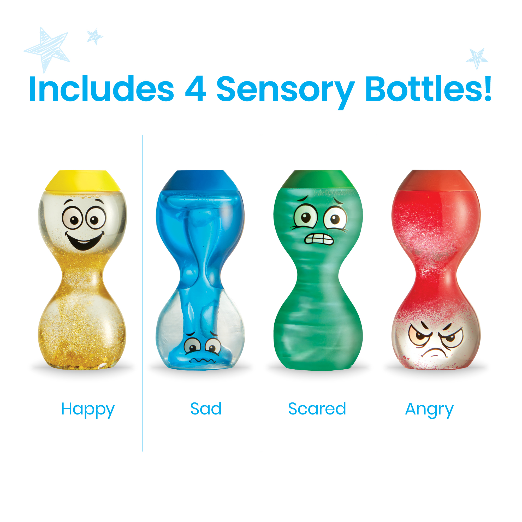 hand2mind Express Your Feelings Sensory Bottles, Social Emotional Fidget Toys for Kids (4 Pieces) - Image 4