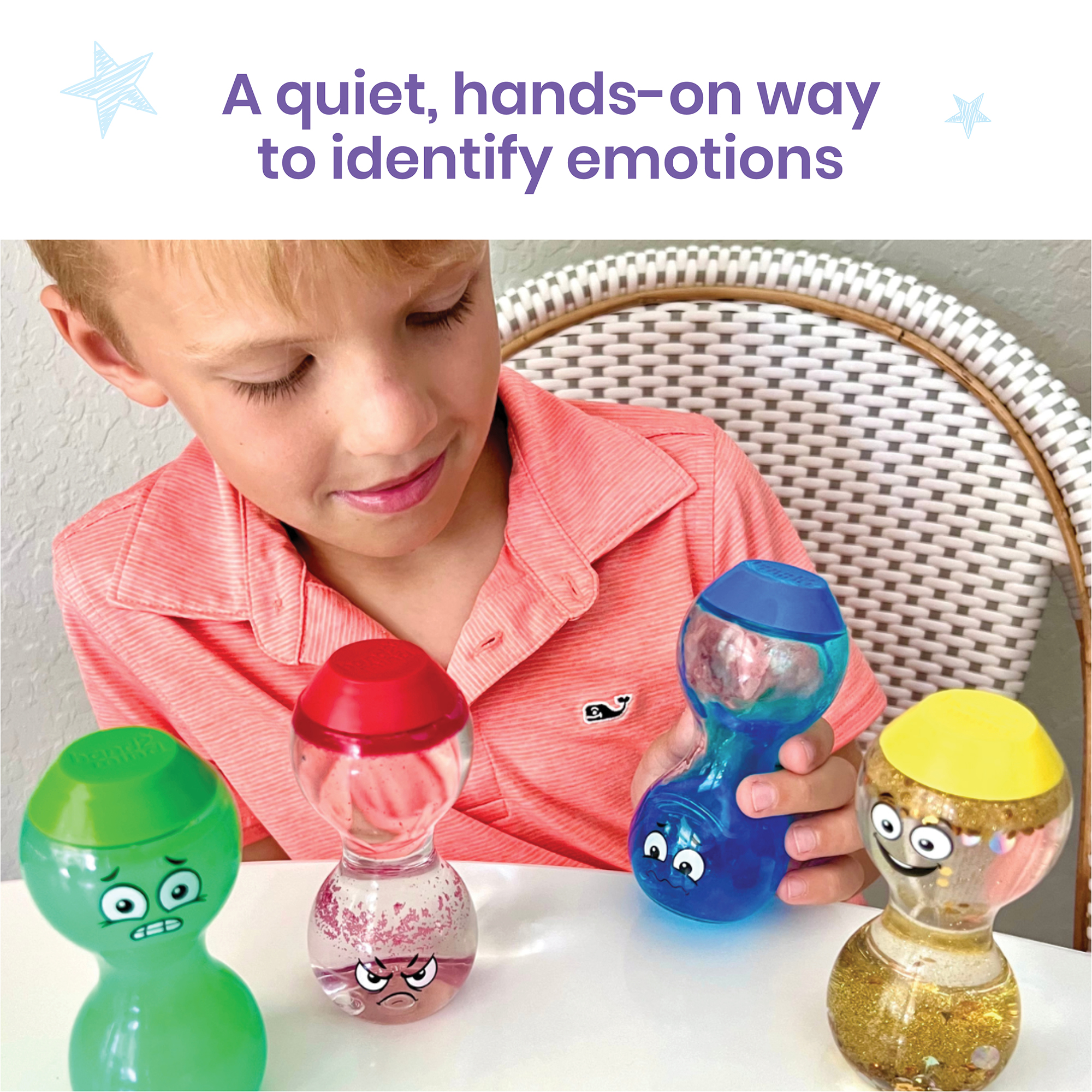 hand2mind Express Your Feelings Sensory Bottles, Social Emotional Fidget Toys for Kids (4 Pieces) - Image 6