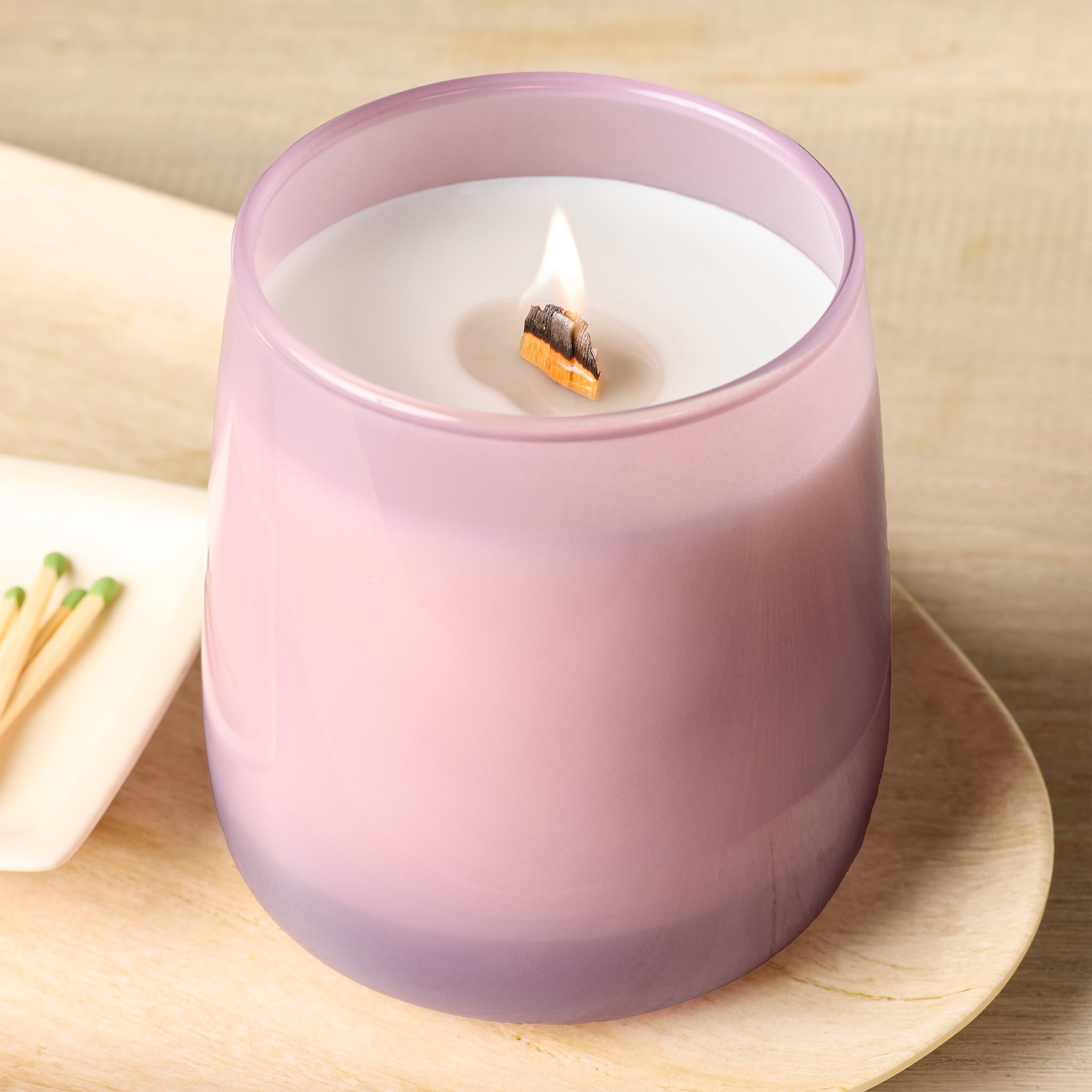 Better Homes & Gardens Intense Tobaccos Leaf and Amber Scented Wooden 1-Wick Colored Taper Jar Candle 14.5oz - Image 3