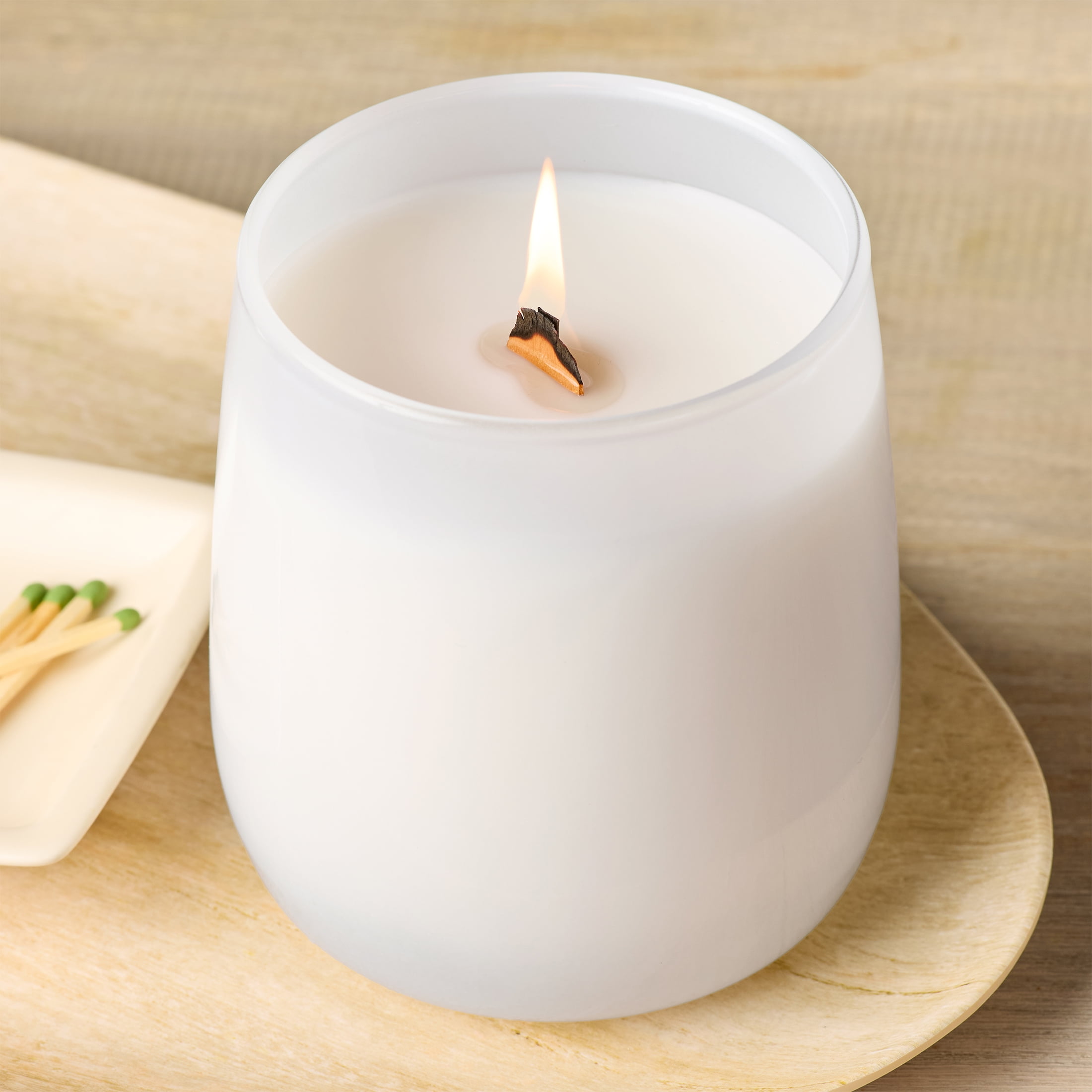 Better Homes & Gardens Intense Tobaccos Leaf and Amber Scented Wooden 1-Wick Colored Taper Jar Candle 14.5oz - Image 8