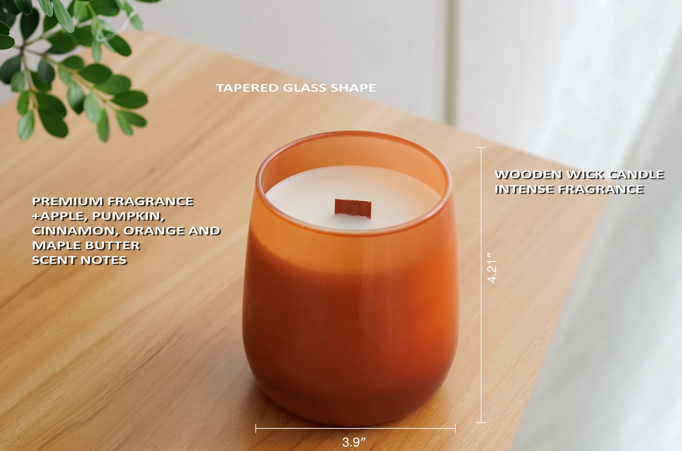 Better Homes & Gardens Intense Tobaccos Leaf and Amber Scented Wooden 1-Wick Colored Taper Jar Candle 14.5oz - Image 17