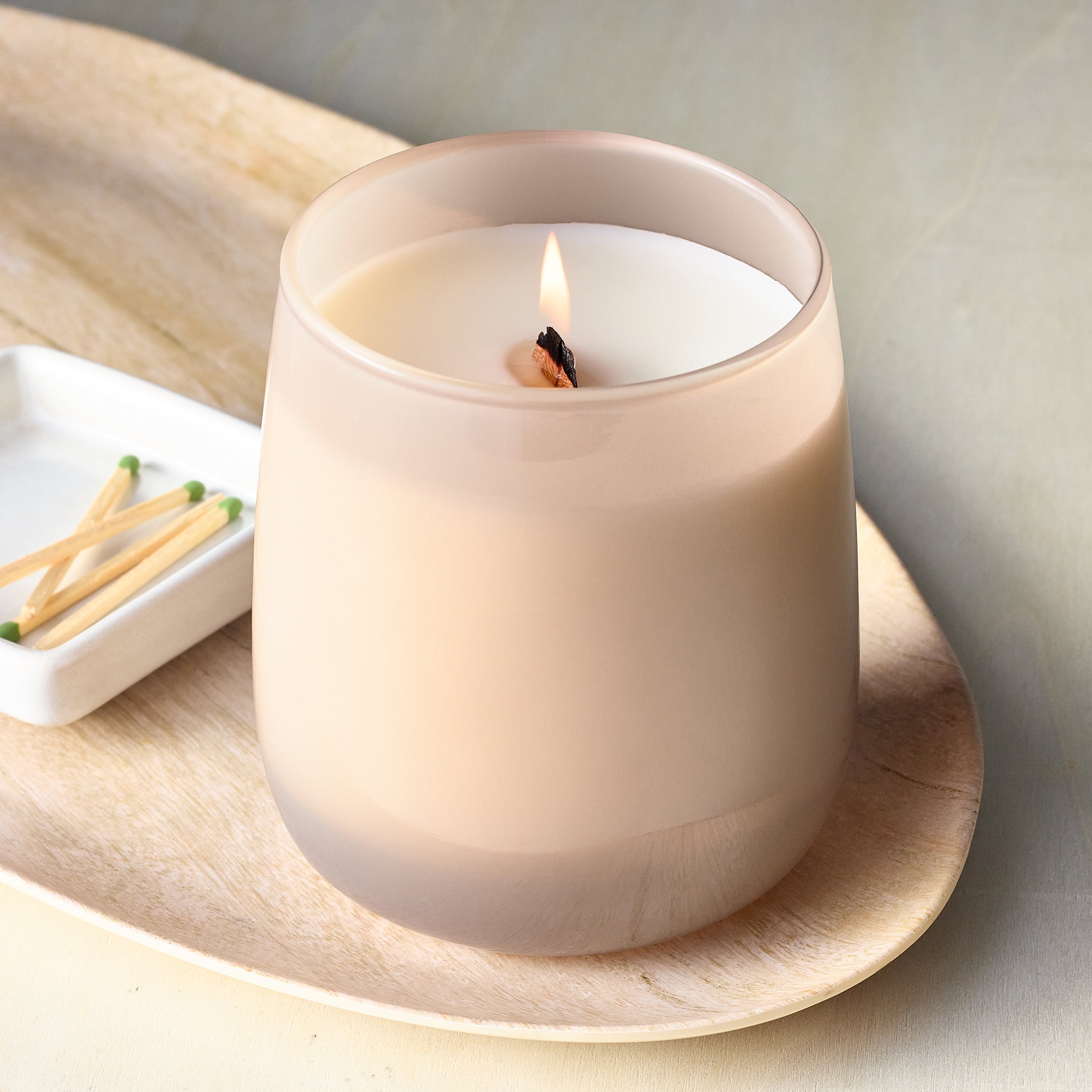 Better Homes & Gardens Intense Tobaccos Leaf and Amber Scented Wooden 1-Wick Colored Taper Jar Candle 14.5oz - Image 23