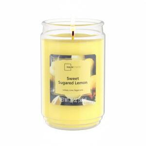 Mainstays Single-Wick Scented Glass Jar Candle, Sweet Sugared Lemon, 20oz.