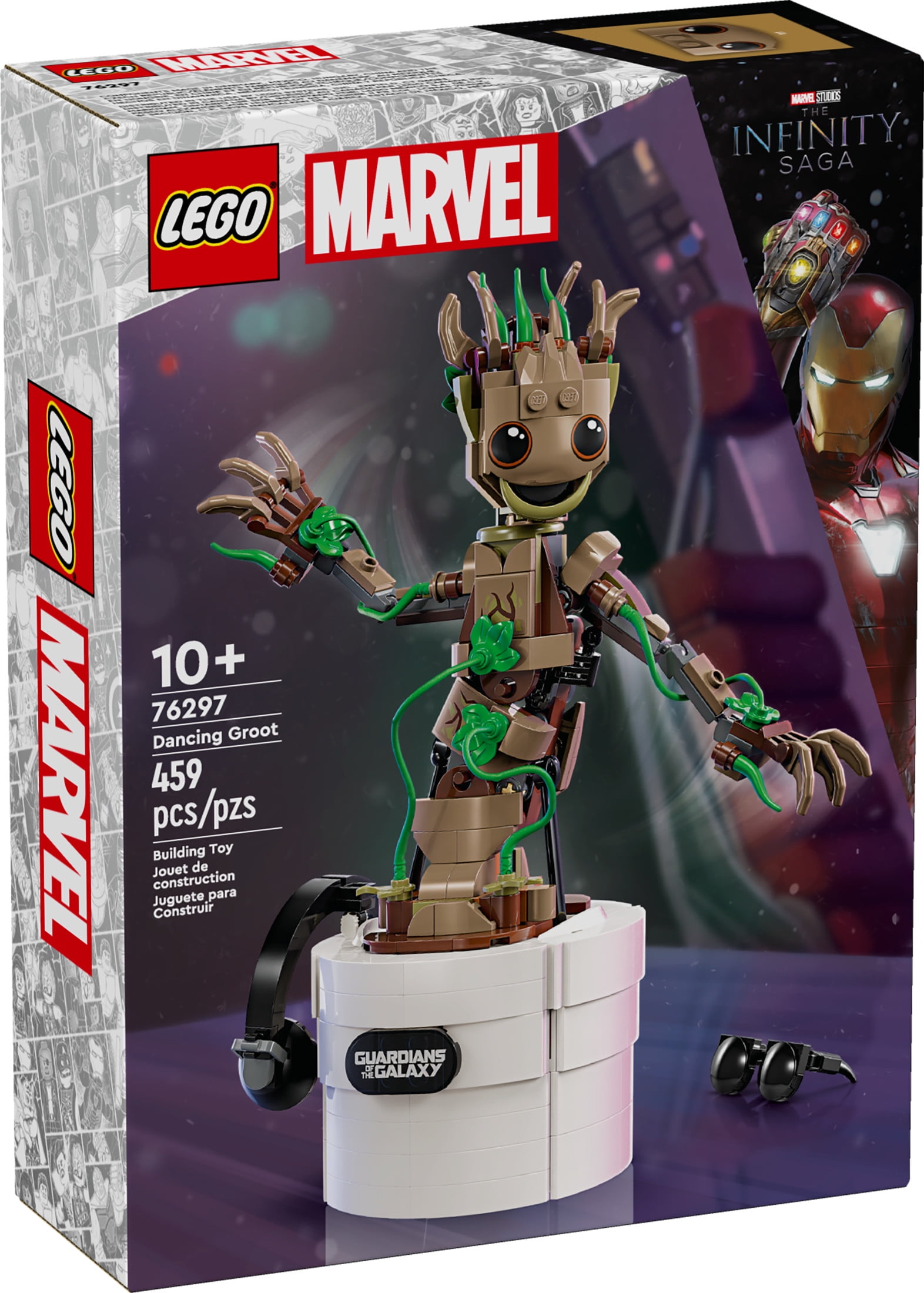 LEGO Marvel Dancing Groot, Birthday Gift for Kids, Guardians of the Galaxy Toy, Buildable Marvel Gift, 76297 - Image 2