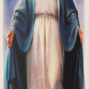 Prayer Candle Maria Milagrosa White Wax, 8 Inch