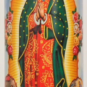 Prayer Candle Guadalupe Apariciones White Wax 8 inch
