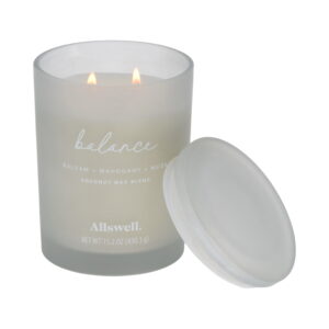 Allswell Balance (Balsam + Mahogany + Musk) Scented 2-Wick Spa Jar Candle 15oz.