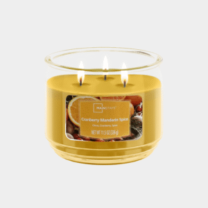 Mainstays 3-Wick Scented Glass Jar Candle, Cranberry Mandarin Spice, 11.5oz.